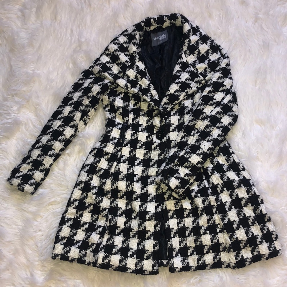 charlotte russe houndstooth coat